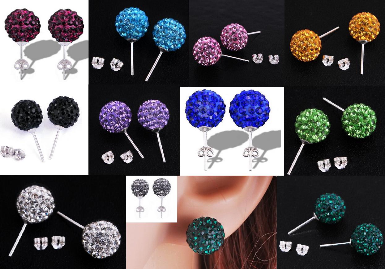 10MM SWAROVSKI CRYSTAL BALL 925 SILVER STUDS